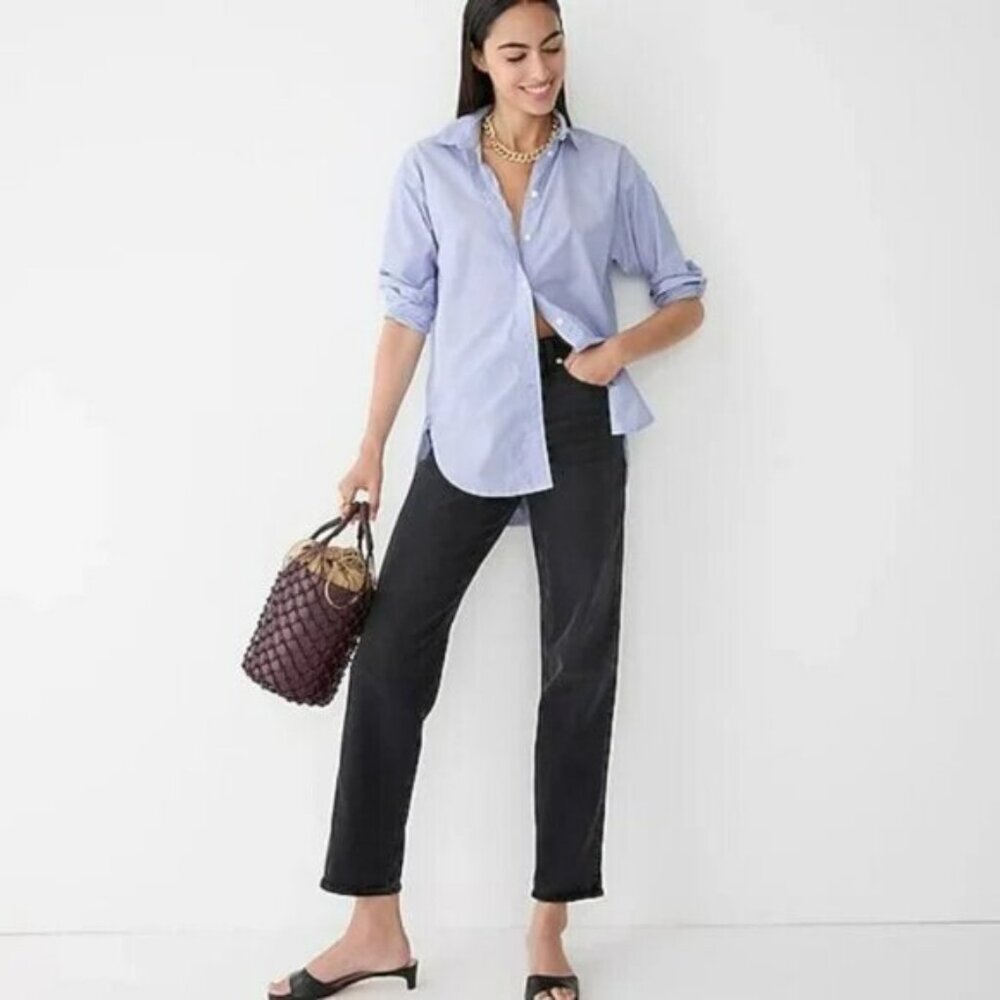 J Crew 90s Classic High Rise Straight Jeans Charcoal Wash 31